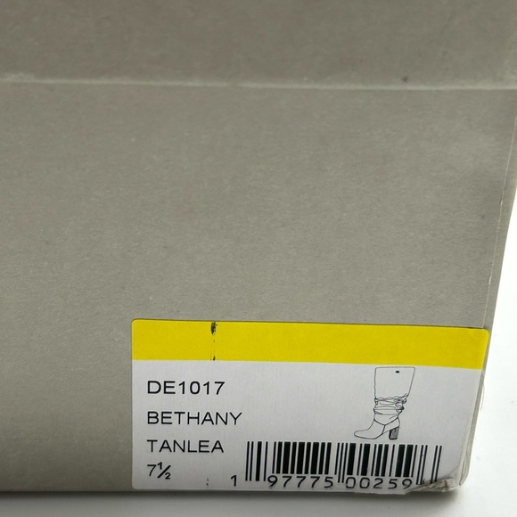 Dee Ocleppo Tan Leather Slouch Knee Boots Size 7.5 NWT with Gold Block Heel - Picture 11 of 12